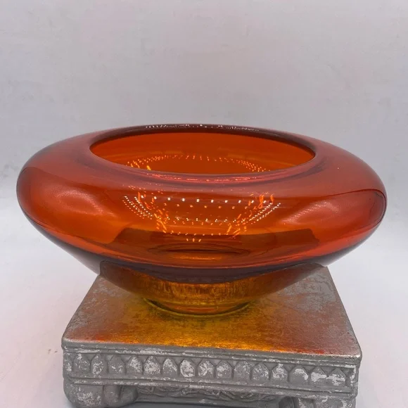 Vintage Viking Glass Amberina Ivy Ball Vase Mid-Century Modern Art Glass Vase - Picture 1 of 8